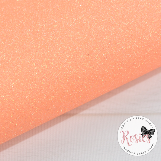 Neon Orange Iridescent Premium Fine Glitter Topped Wool Felt - Rosie's Craft Shop Ltd