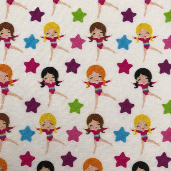 Gymnastic Girls and Stars Artisan Fabric Felt - Rosie's Craft Shop Ltd