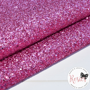 Rosie Pink Chunky Glitter Fabric - Luxury Core Collection - Rosie's Craft Shop Ltd