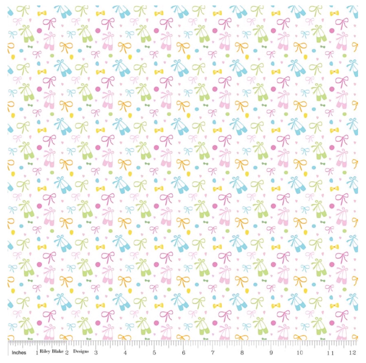 Ballerinas & Bows Cotton Fabric