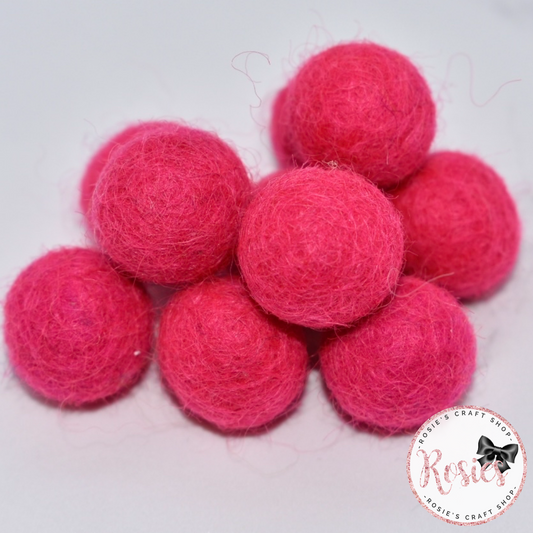 Fuchsia 100% Wool Felt Ball