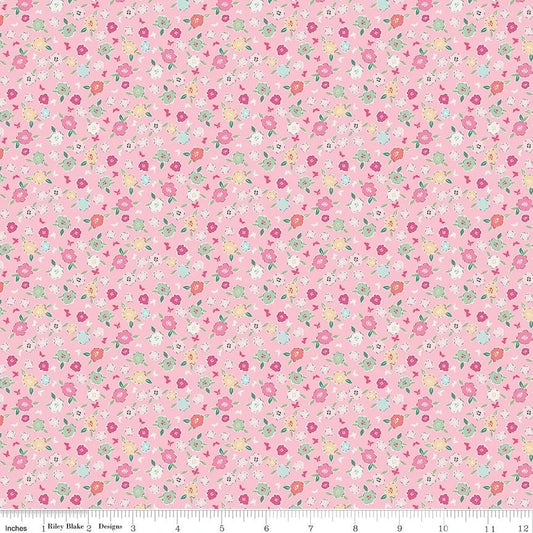 Pink Pretty Floral - Moments - Riley Blake Cotton Fabric ✂️ £9 pm *SALE*