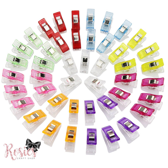 Pack of 10 Mixed Colour Mini Wonder Clips - Rosie's Craft Shop Ltd
