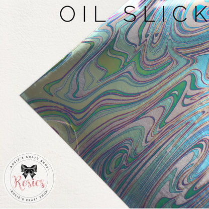 Oil Slick Metallic Iron On Vinyl HTV - Rosie's Craft Shop Ltd