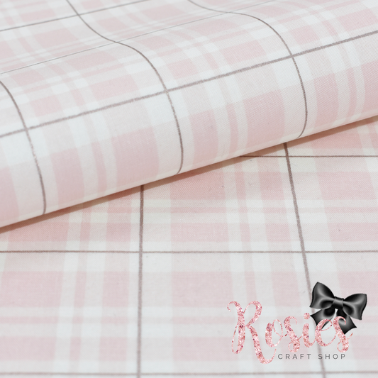 Pink Sparkle Metallic Tartan Designer Fabric Felt