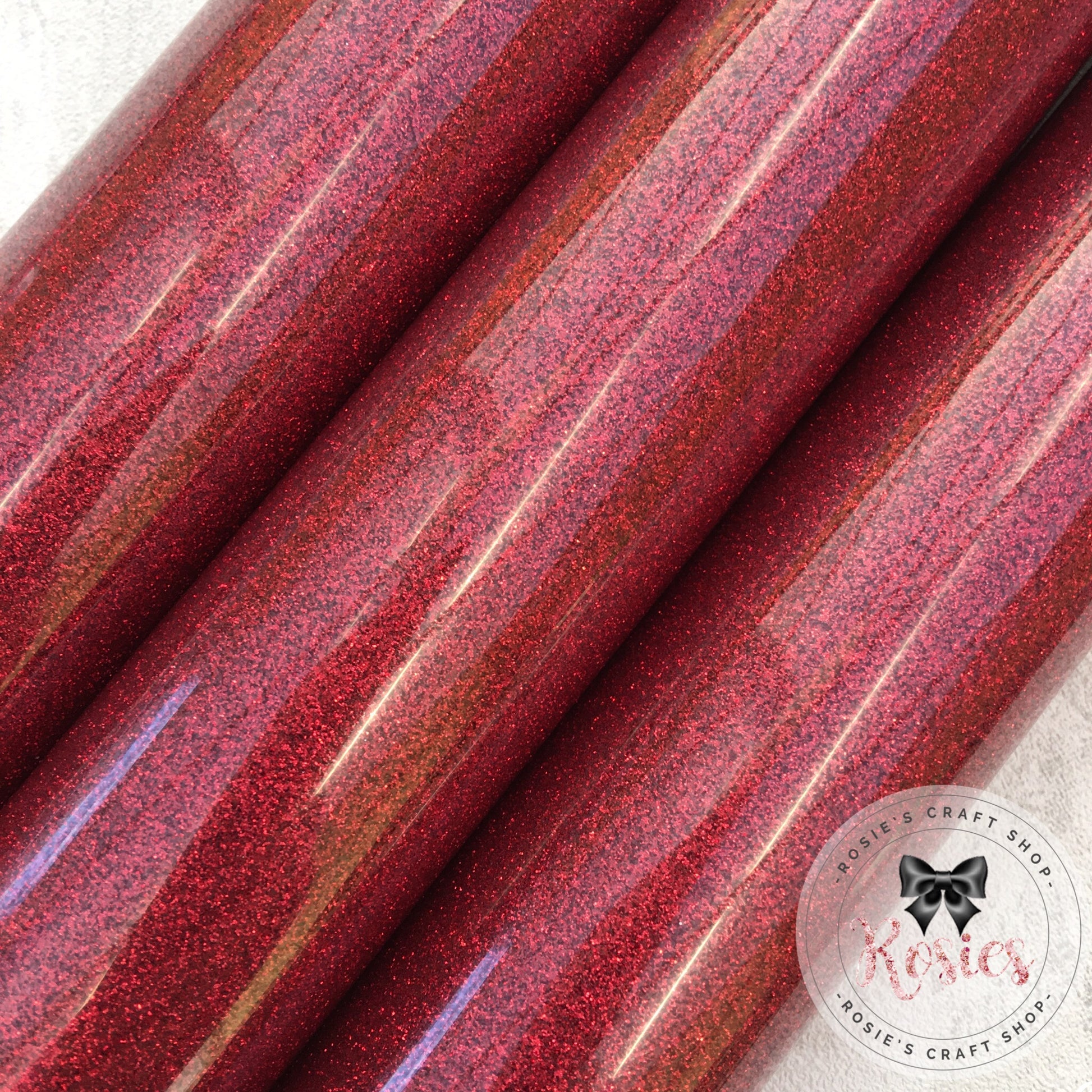 Red Glitter Iron On Vinyl HTV - Rosie's Craft Shop Ltd