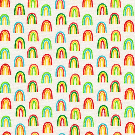 White Rainbows - Chilli Smiles - Robert Kaufman Cotton Fabric ✂️ £13 pm