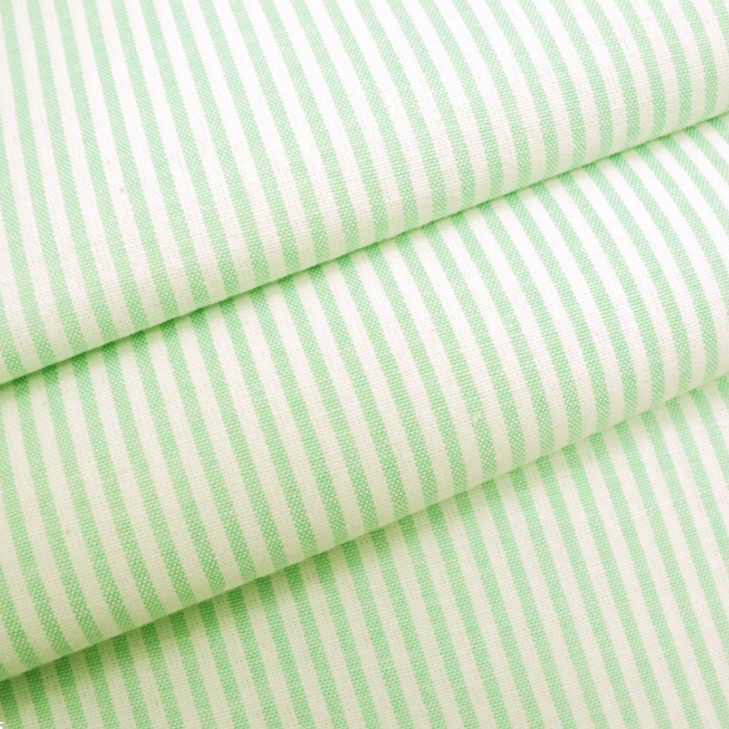 3mm Lime Green Chambray Candy Stripe Cotton Fabric - Rosie's Craft Shop Ltd