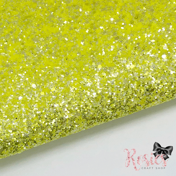 Pineapple Yellow Party Chunky Glitter Fabric