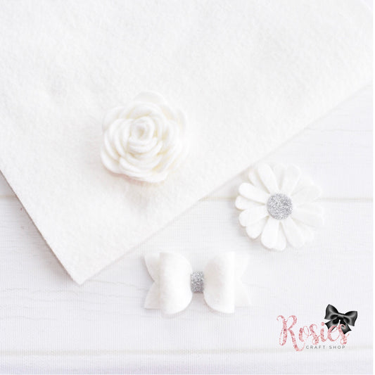 White Wool Blend Felt - Rosie's Craft Shop Ltd