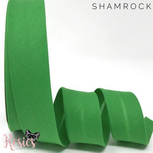 30mm Shamrock Green Plain Polycotton Bias Binding - Rosie's Craft Shop Ltd