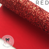 Red Luxury Chunky Glitter Fabric - Classic Collection - Rosie's Craft Shop Ltd