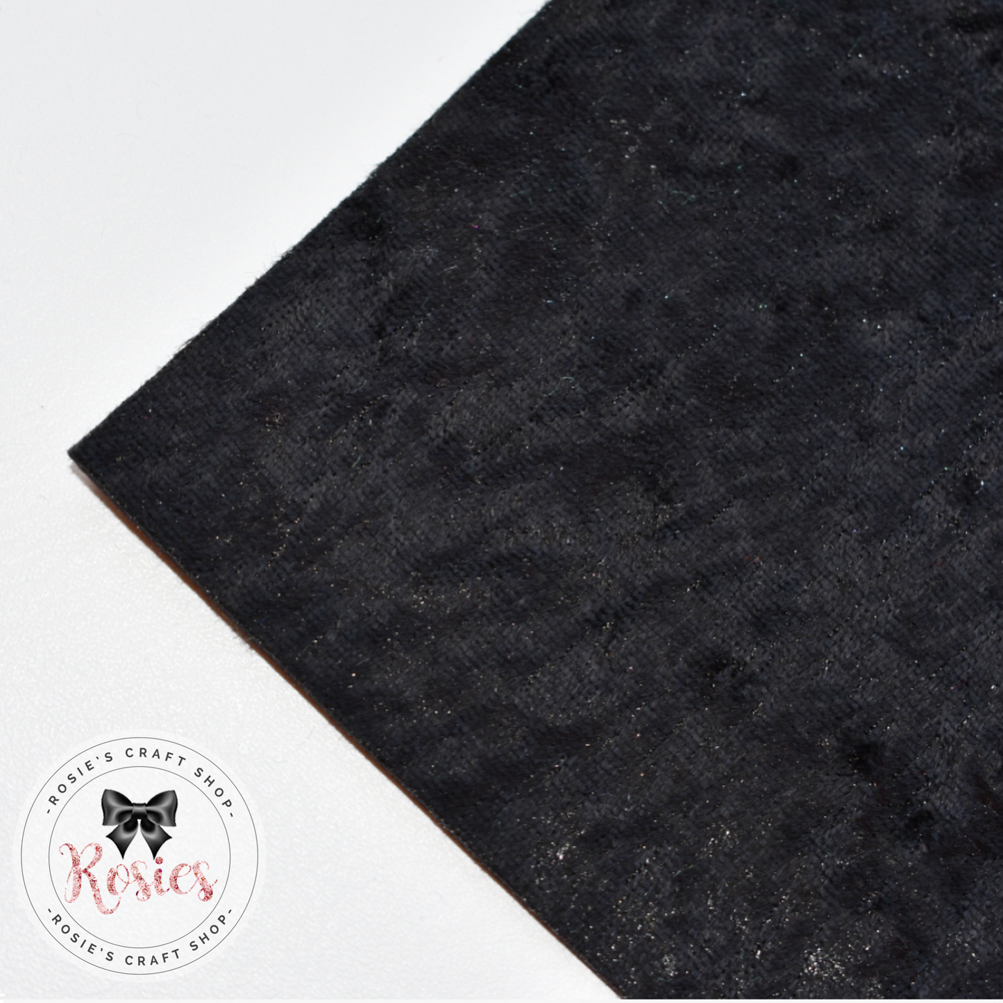 Black Crushed Velvet Fabric Felt - Rosie's Craft Shop Ltd