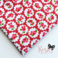 Red Circle Floral Fabric 100% Cotton Fabric - Rosie's Craft Shop Ltd