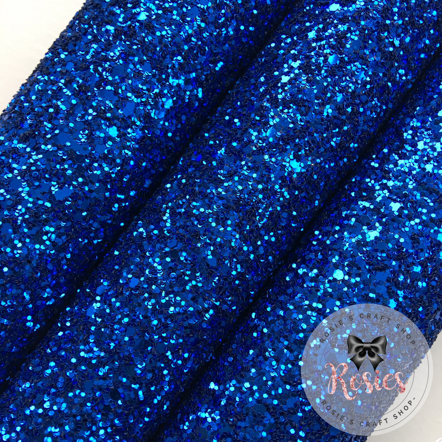 Royal Blue Luxury Chunky Glitter Fabric - Classic Collection - Rosie's Craft Shop Ltd