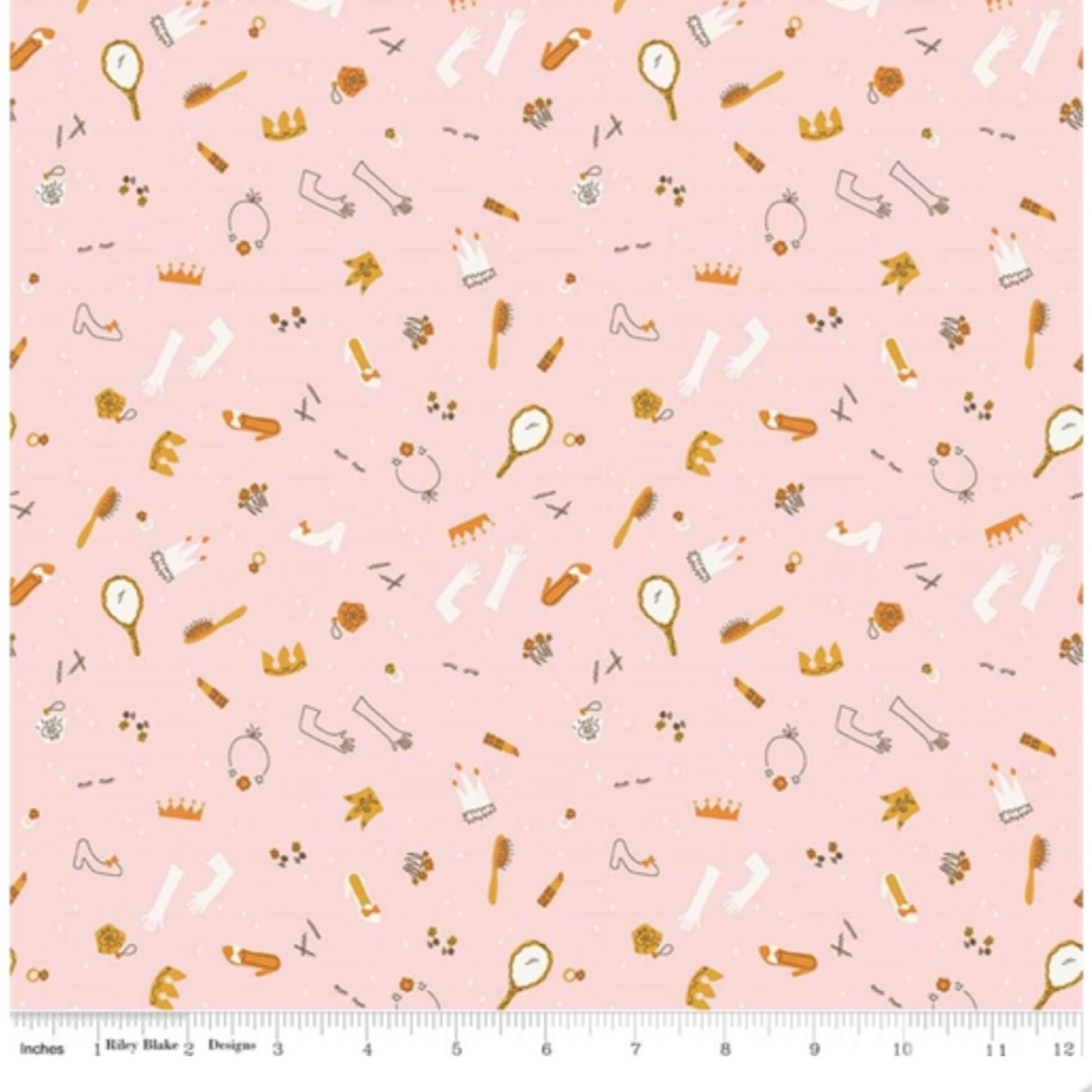 Pink Guinevere Dress Up Crowns & Wands - Guinevere by Riley Blake - 100% Cotton Fabric - Rosie's Craft Shop Ltd