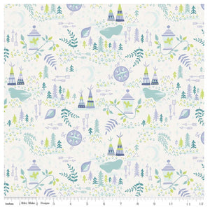 Neverland Lantern in Cream By Riley Blake - 100% Cotton Fabric - Rosie's Craft Shop Ltd