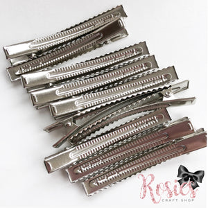 Silver Alligator Hair Clips With Teeth - Rosie's Craft Shop Ltd