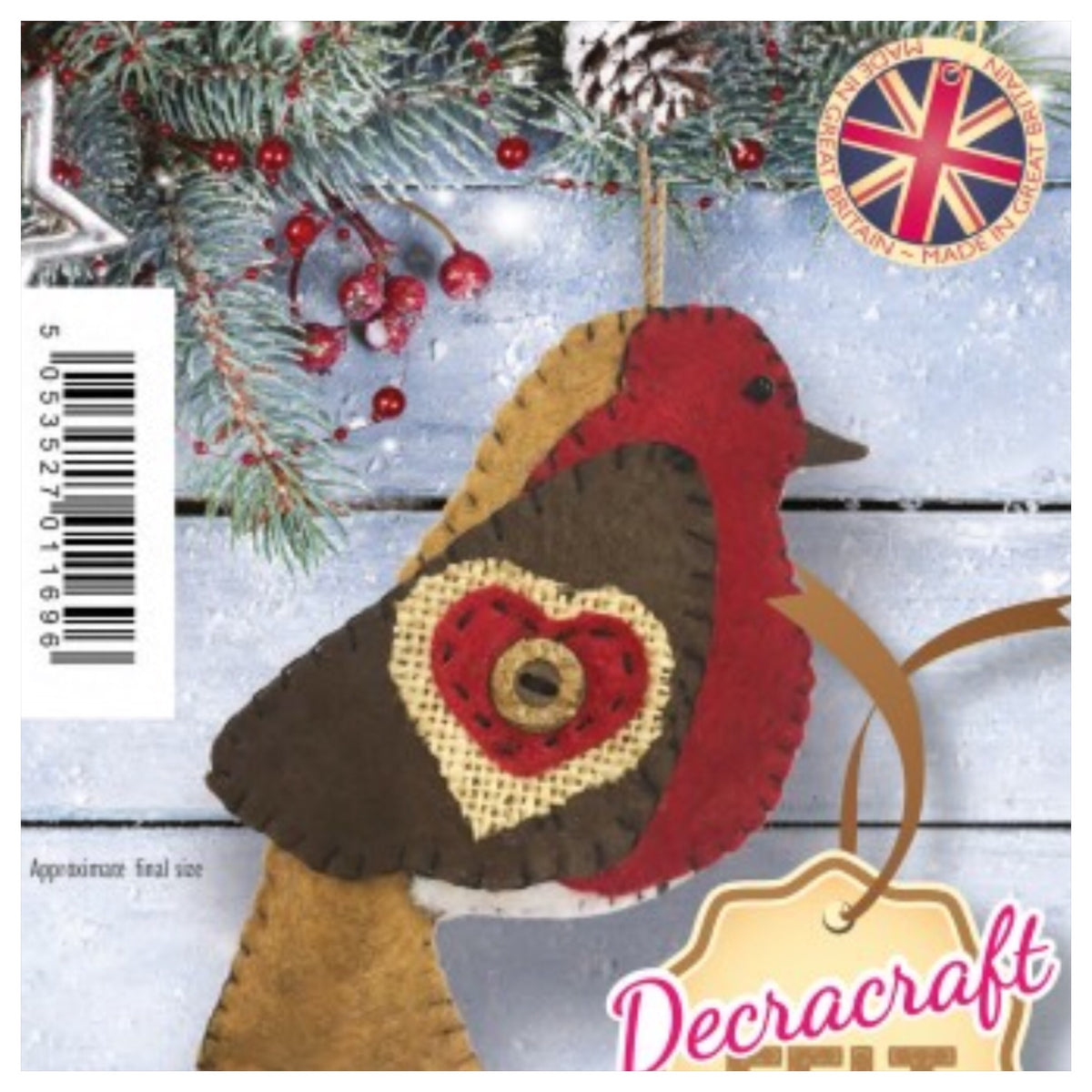 Christmas Robin Felt Kit - Make Your Own! - Rosie's Craft Shop Ltd