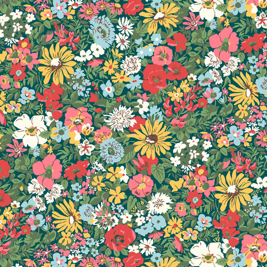 Malvern Floral Meadow Green- The Flower Show Midsummer Collection - Liberty Cotton Fabric ✂️ £10 pm *SALE*