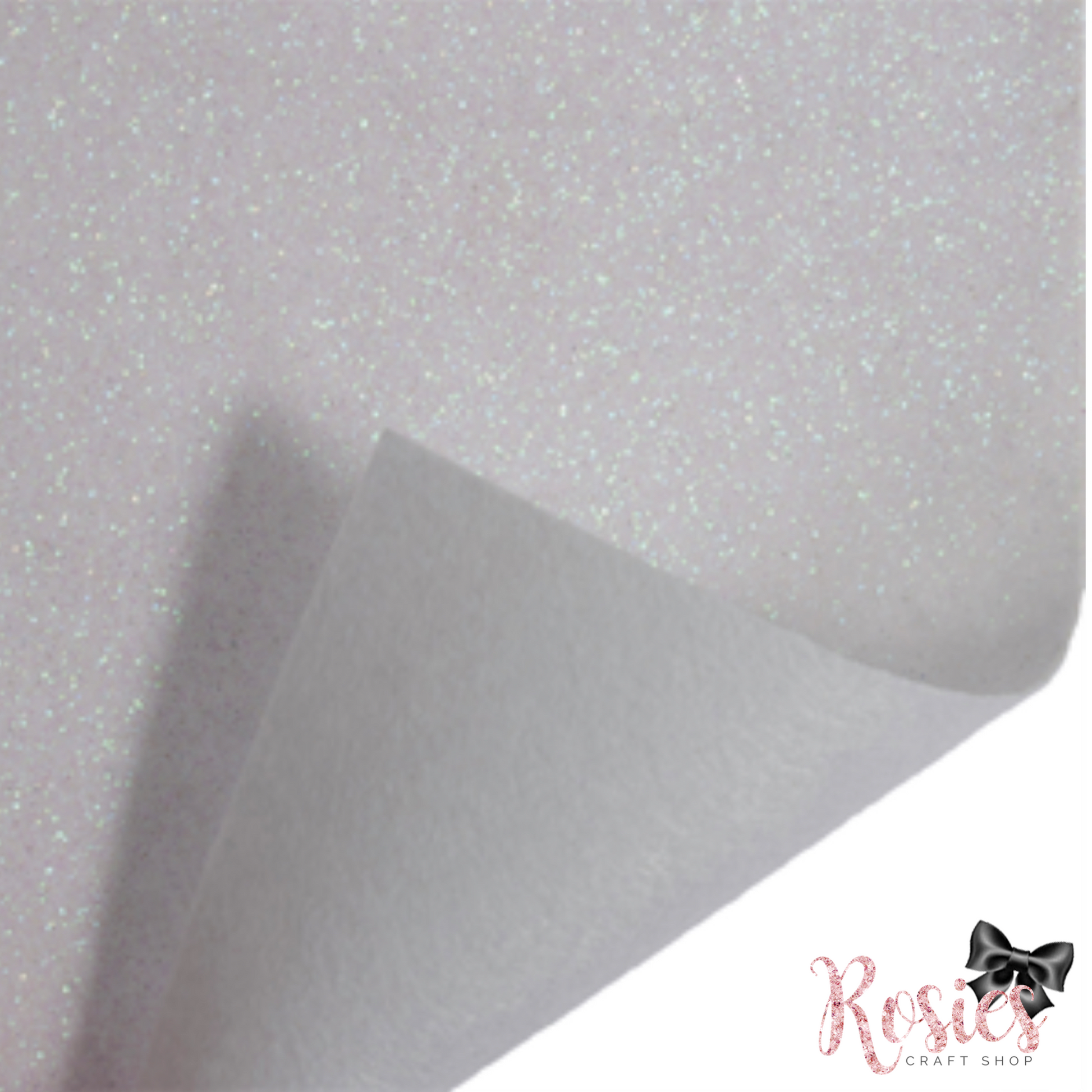 White Fine Glitter Acrylic Felt Fabric - Rosie's Craft Shop Ltd