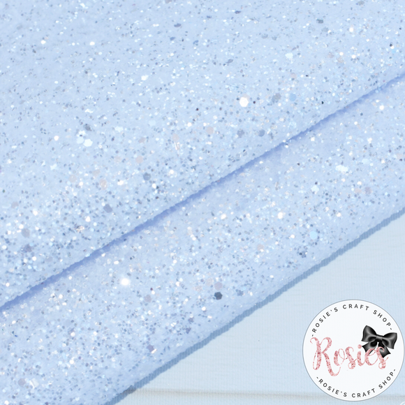 White Luxury Chunky Glitter Fabric - Luxury Core Collection - Rosie's Craft Shop Ltd