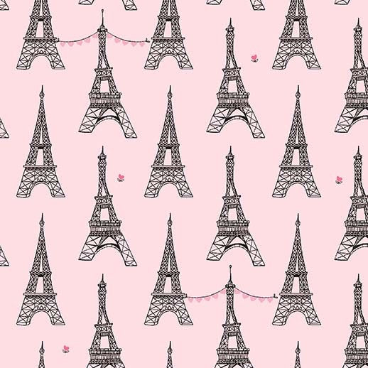 Pink Tour Eiffel - Paris Valentine by Michael Miller Cotton Fabric ✂️ £13 pm