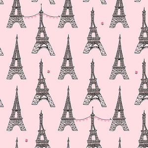 Pink Tour Eiffel - Paris Valentine by Michael Miller Cotton Fabric