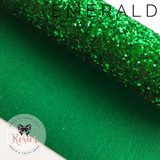Emerald Green Luxury Chunky Glitter Fabric - Classic Collection - Rosie's Craft Shop Ltd