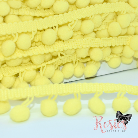 20mm Yellow Pom Pom Trim ✂️