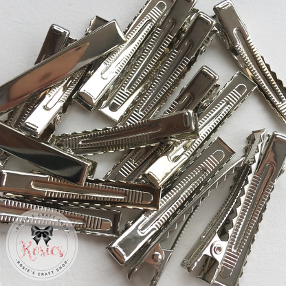 Silver Alligator Hair Clips With Teeth - Rosie's Craft Shop Ltd