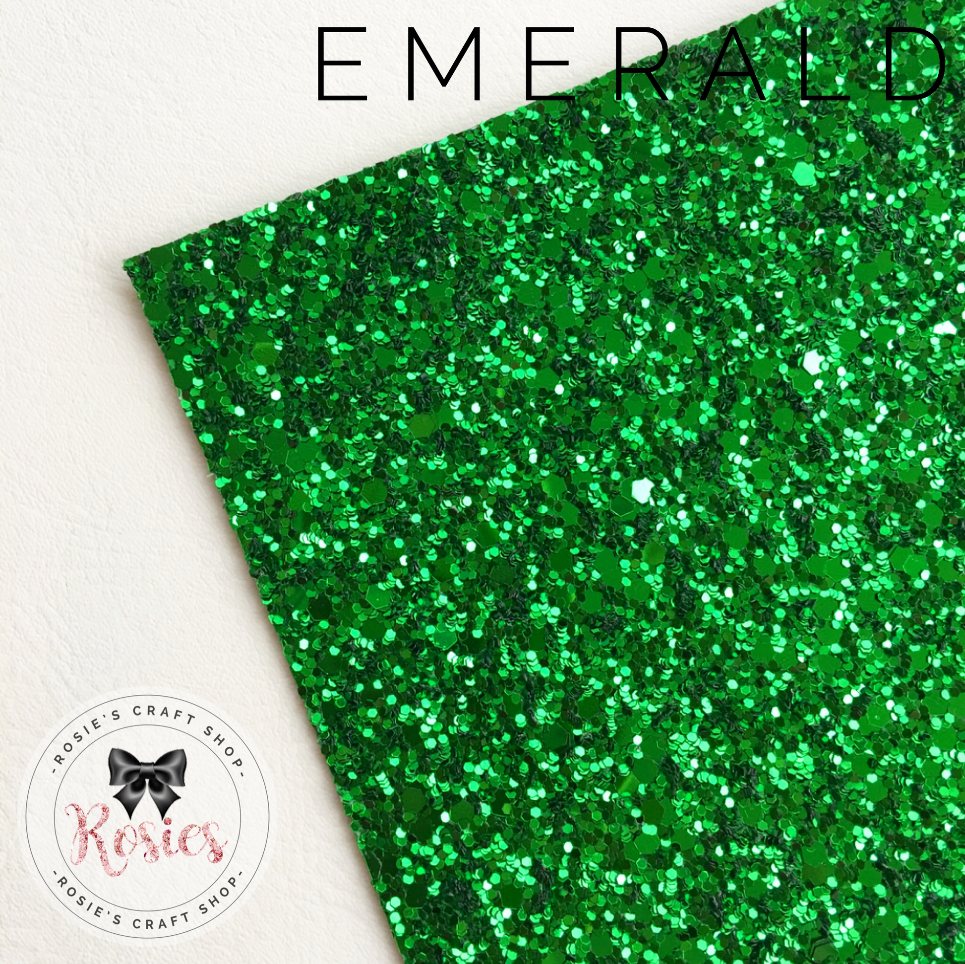 Emerald Green Luxury Chunky Glitter Fabric - Classic Collection - Rosie's Craft Shop Ltd