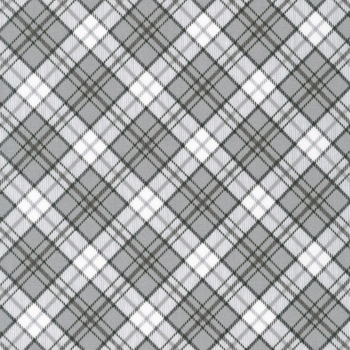 Charcoal Grey Tartan Style - Penelope - Robert Kaufman Cotton Fabric ✂️ £14 pm