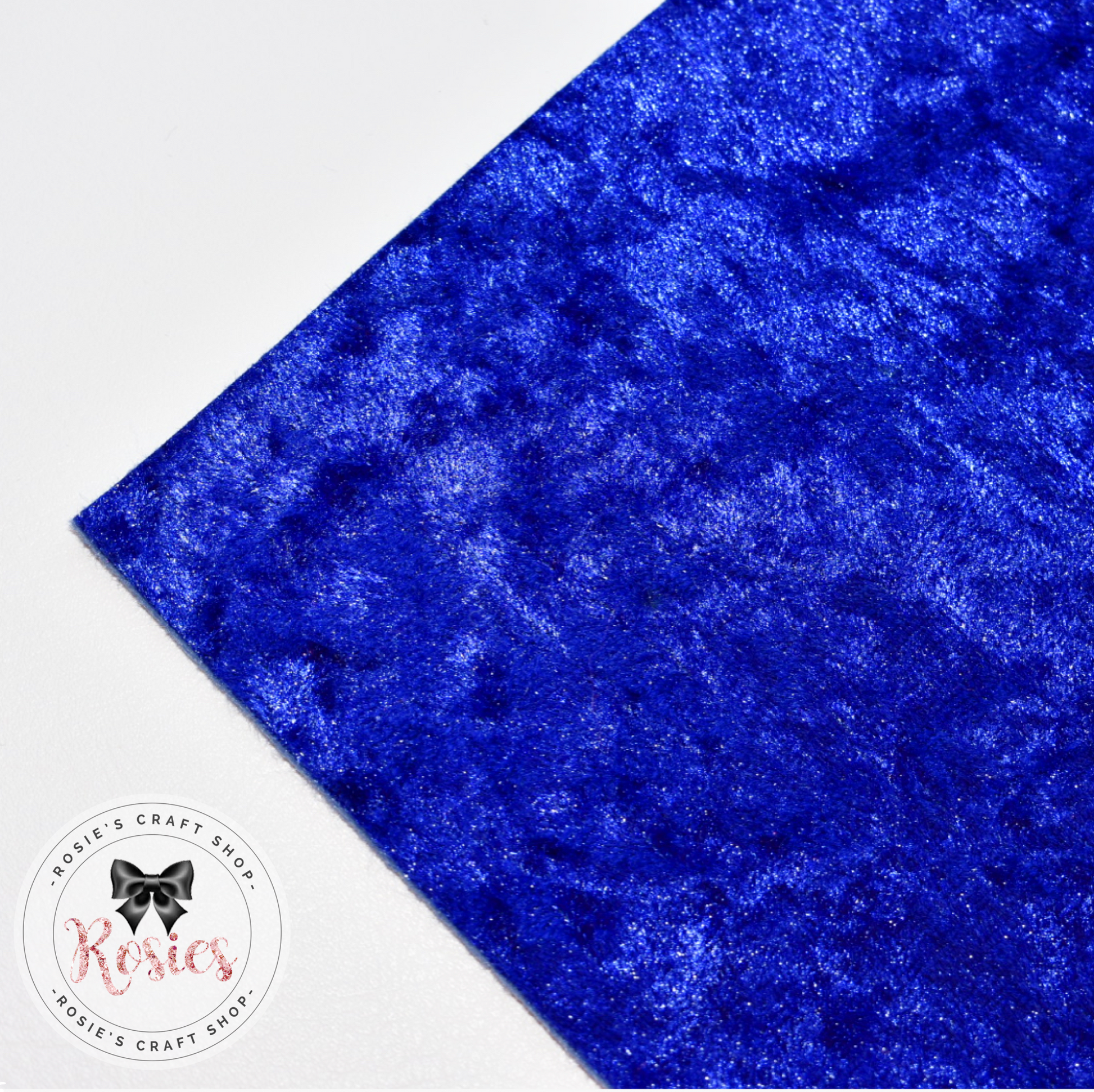 Royal Blue Crushed Velvet Fabric Felt - Rosie's Craft Shop Ltd