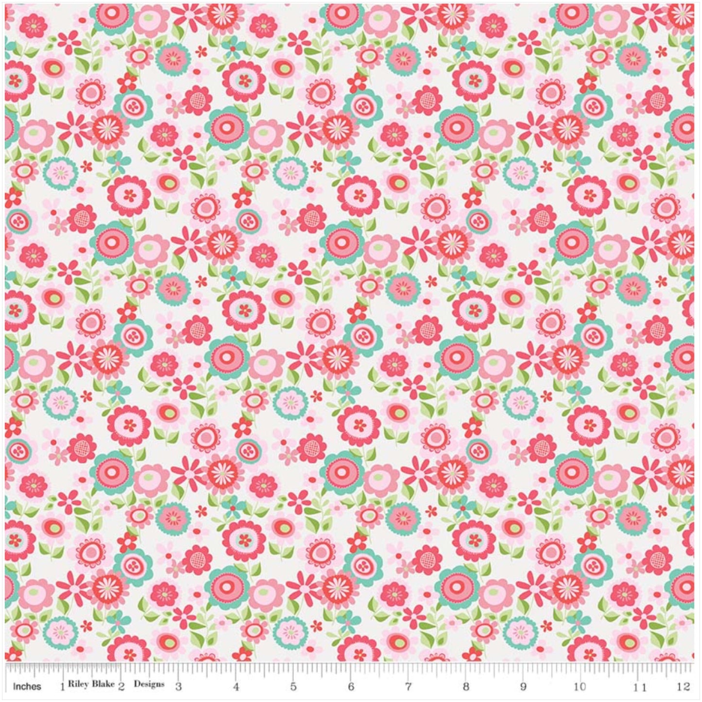 White Floral - Butterflies & Berries By Riley Blake - 100% Cotton Fabric - Rosie's Craft Shop Ltd