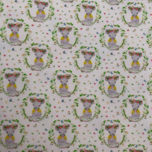 Cute Little Field Mouse on White Artisan Fabric Felt - Rosie's Craft Shop Ltd
