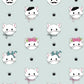 Kitty Cat Faces Mint Sparkle Metallic - Chloe and Friends - Riley Blake Cotton Fabric ✂️ £10 pm *SALE*