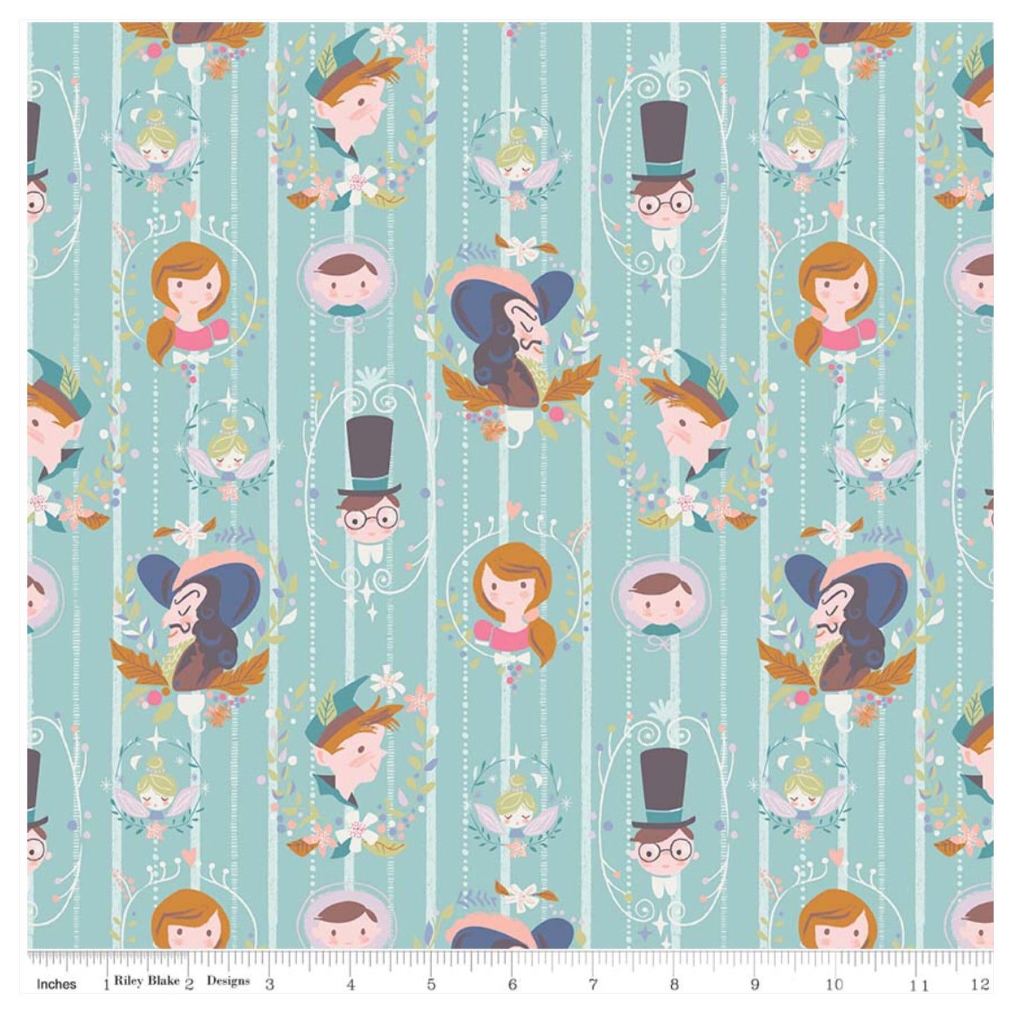 Neverland Darling Wall in Mint By Riley Blake - 100% Cotton Fabric - Rosie's Craft Shop Ltd