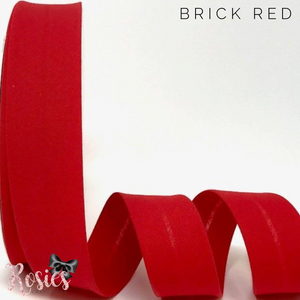 30mm Brick Red Plain Polycotton Bias Binding - Rosie's Craft Shop Ltd