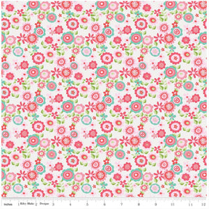 White Floral Designer Fabric Felt - Butterflies & Berries - Rosie's Craft Shop Ltd