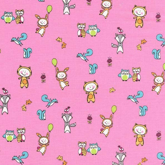 Playing Around Pink - Let's Play By Michael Miller - 100% Cotton Fabric - Rosie's Craft Shop Ltd