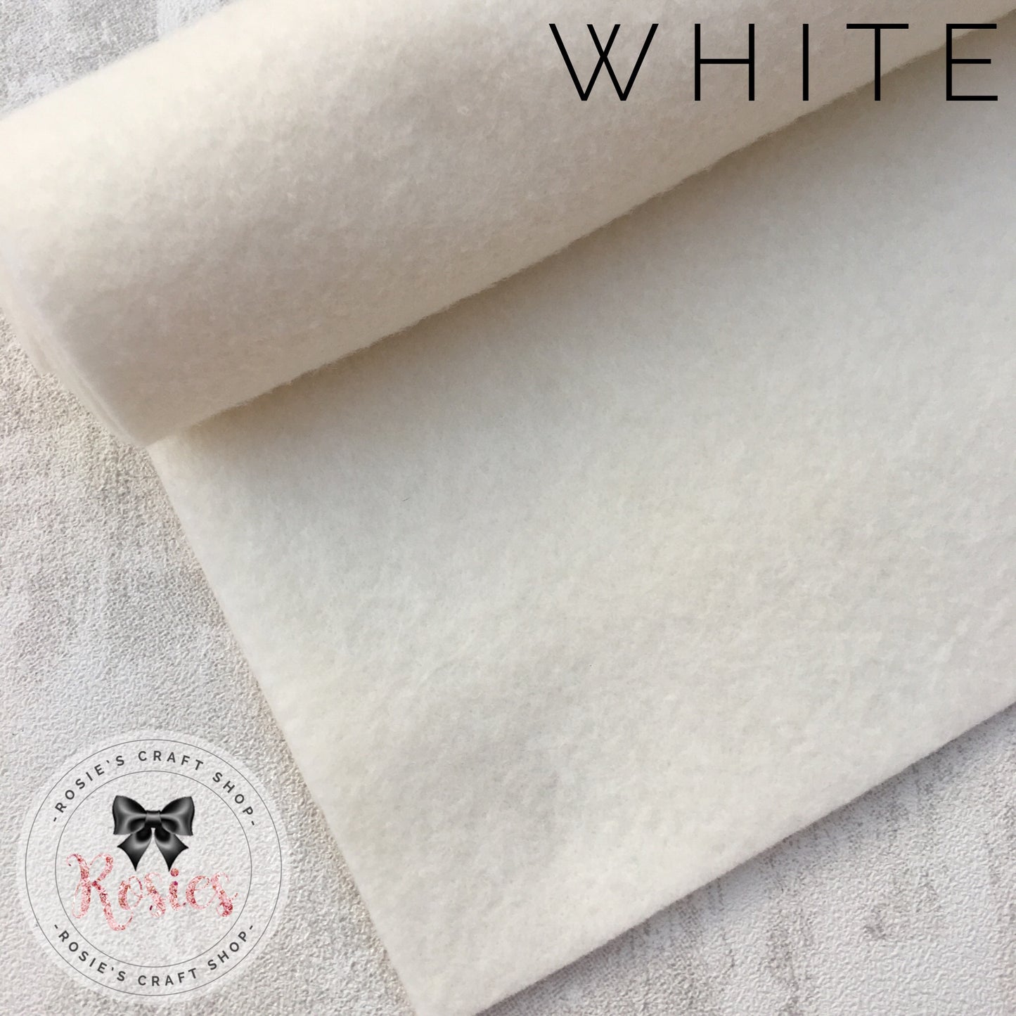 White Wool Blend Felt - Rosie's Craft Shop Ltd