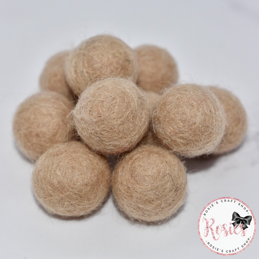 Vanilla Latte 100% Wool Felt Ball