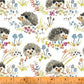Woodland Hedgehogs on White - Enchanted Forest by Windham Fabrics 100% Cotton Fabric - Rosie's Craft Shop Ltd
