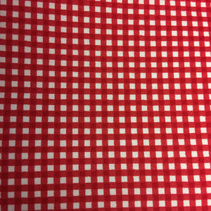 Red & White Gingham 100% Cotton Fabric - Rosie's Craft Shop Ltd