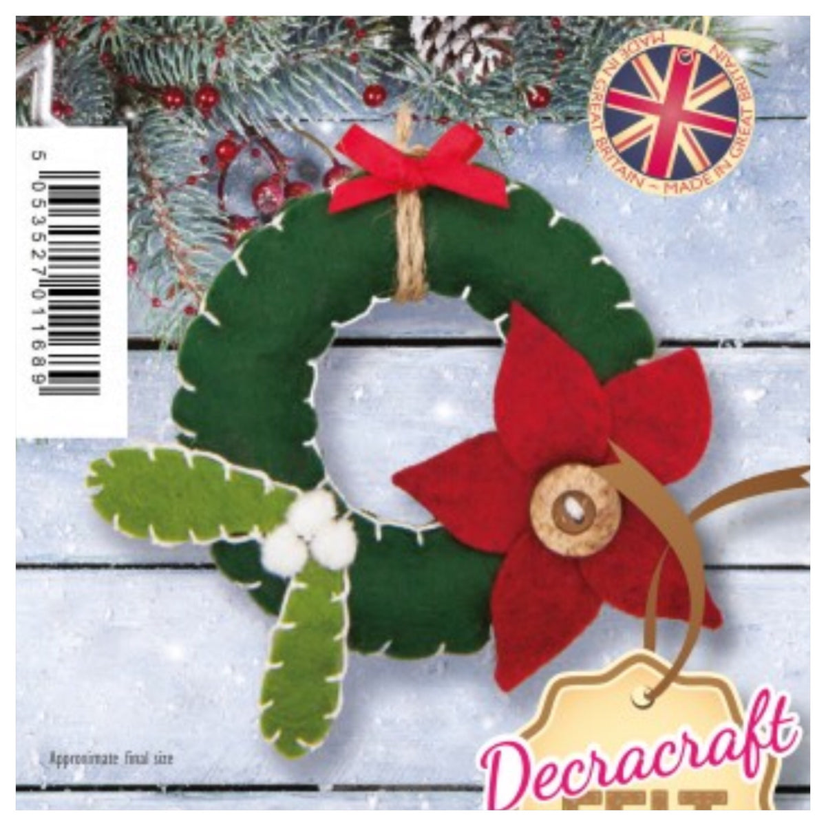 Christmas Wreath Felt Kit - Make Your Own! - Rosie's Craft Shop Ltd