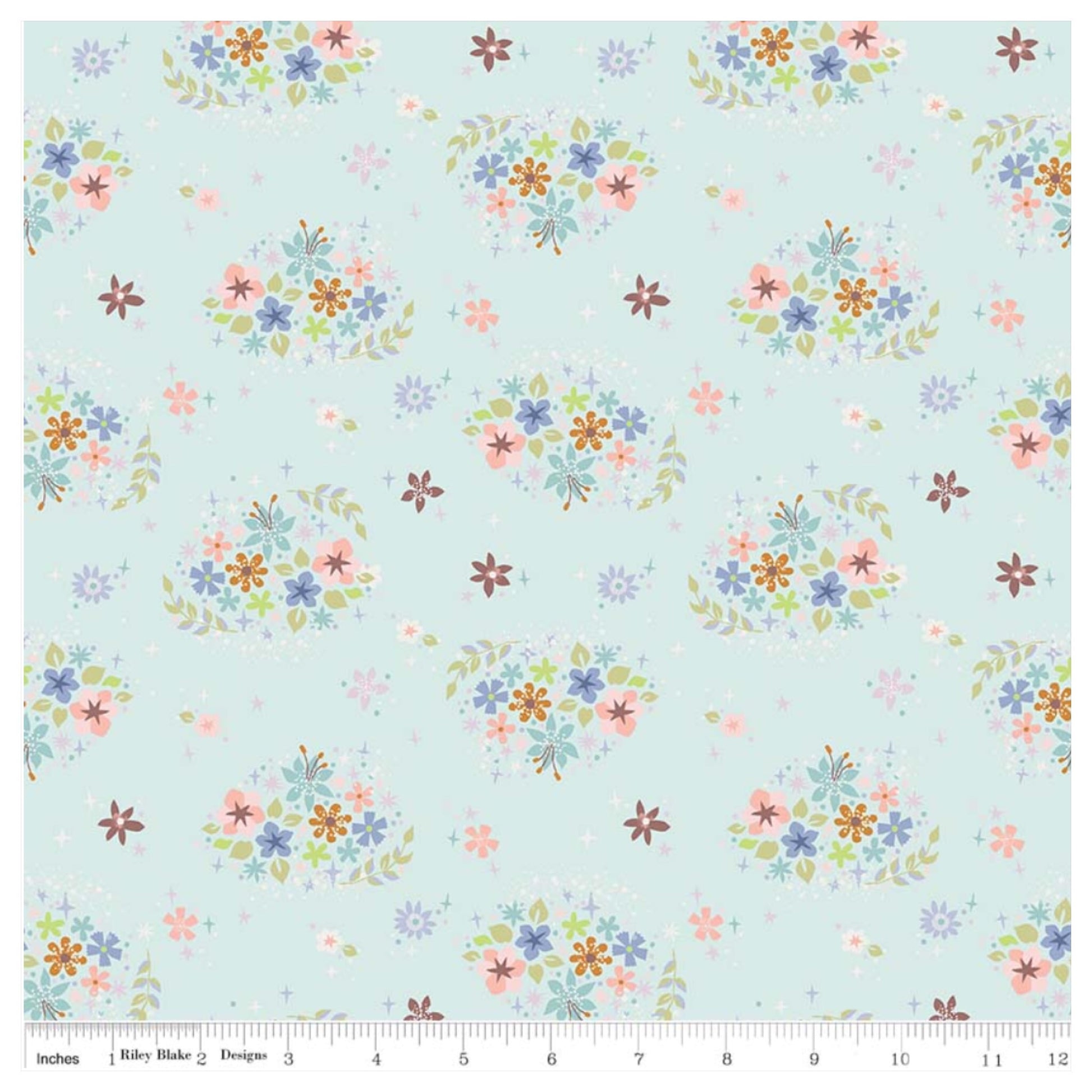 Neverland Star Flower in Mint By Riley Blake - 100% Cotton Fabric - Rosie's Craft Shop Ltd