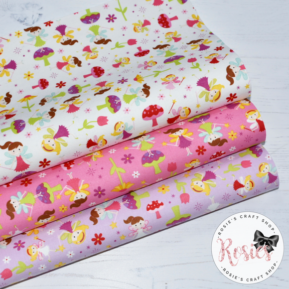 Fairy Garden Fairy Toadstools Designer Fabric Felt