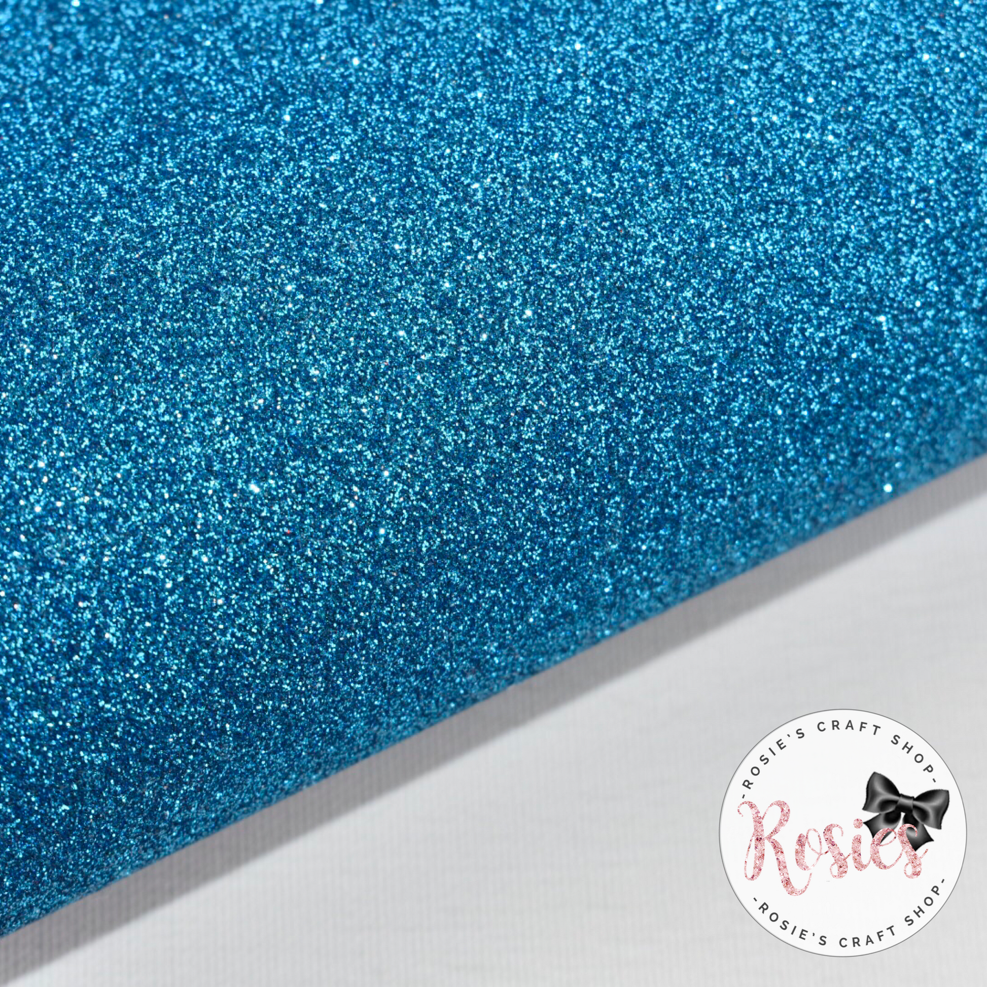 Aqua Premium Fine Glitter Topped Wool Felt - Rosie's Craft Shop Ltd