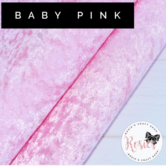 Baby Pink Crushed Velvet Fabric Felt - Rosie's Craft Shop Ltd